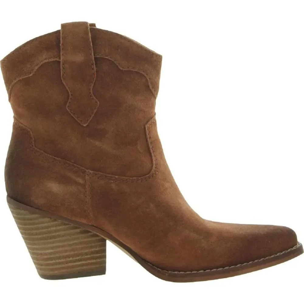 NEW!  Zodiac Womens Roslyn Brown Leather Pull On Cowboy, Western Boots S… - Picture 2 of 3